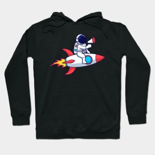 Astronaut Riding Rocket With Speaker Hoodie